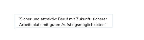Zitat einer Pflegekraft über die Karriereaussichten in ihrer Branche